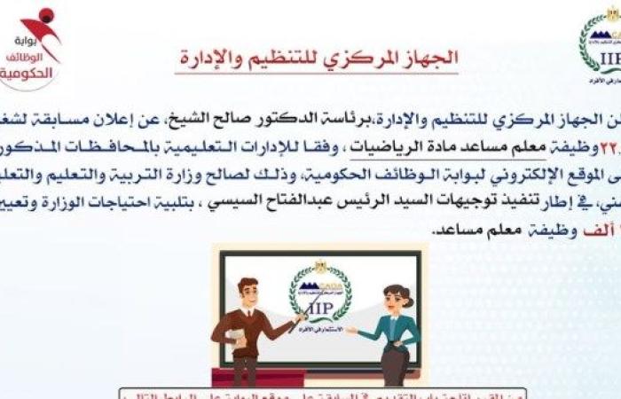 إطلاق مسابقة لشغل 22 ألف وظيفة معلم مساعد مادة الرياضيات (تفاصيل)