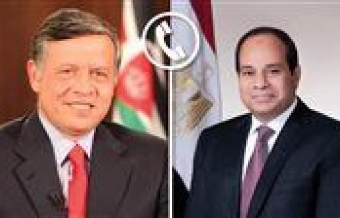 الرئيس السيسي وملك الأردن يؤكدان رفض التهجير والحرص على التعاون مع ترامب لإحلال السلام