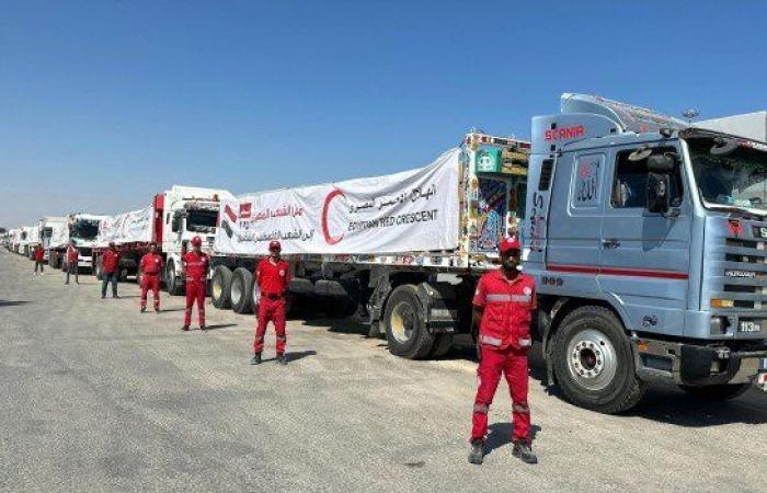مصر تدفع بـ 3 آلاف طن مساعدات جديدة لغزة عبر "كرم أبو سالم"
