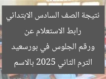 رابط الاستعلام عن نتيجة الصف السادس الابتدائي الترم الثاني 2025 بالاسم ورقم الجلوس في بورسعيد