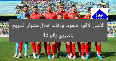الأهلي الأقوى هجوما ودفاعا خلال مشوار التتويج بالدوري رقم 45