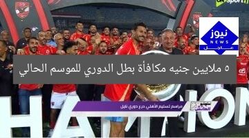 5 ملايين جنيه مكافأة بطل الدوري للموسم الحالي