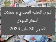 أسعار الدولار اليوم: الجنيه المصري والعملات الأخرى 30 مايو 2025