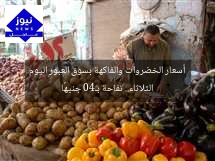 أسعار الخضروات والفاكهة بسوق العبور اليوم الثلاثاء.. تفاحة بـ40 جنيهًا
