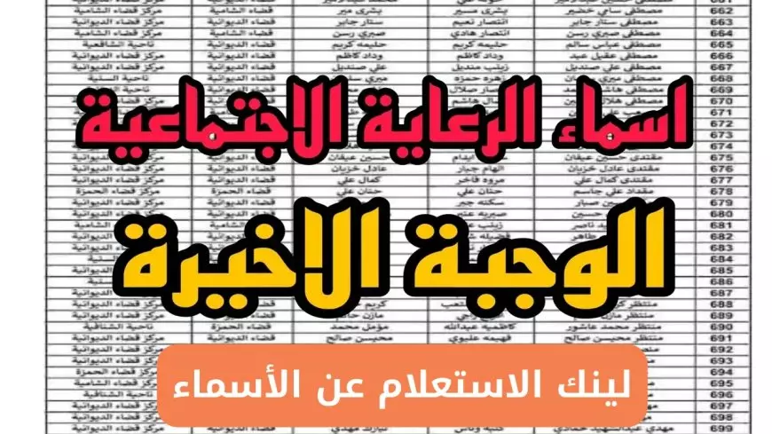 هل اسمك في قائمة الرعاية الاجتماعية للوجبة الأخيرة 2025؟ استعلام مباشر!