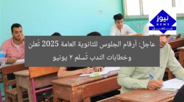 عاجل: أرقام الجلوس للثانوية العامة 2025 تُعلن وخطابات الندب تُسلم 2 يونيو