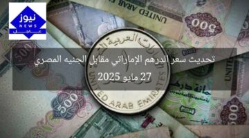 تحديث سعر الدرهم الإماراتي مقابل الجنيه المصري 27 مايو 2025