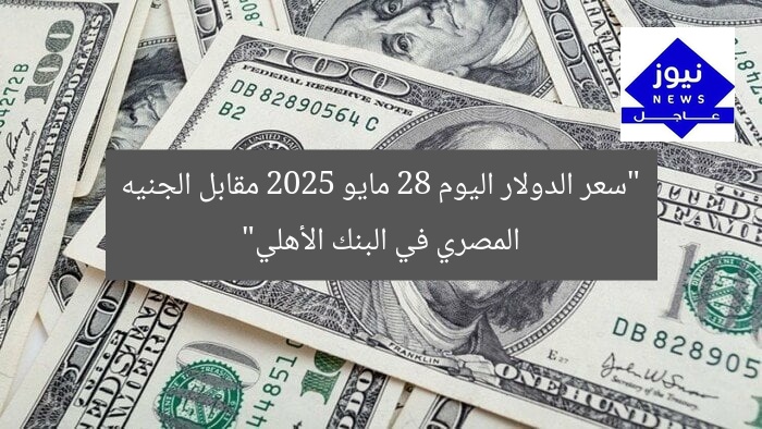 “سعر الدولار اليوم 28 مايو 2025 مقابل الجنيه المصري في البنك الأهلي”