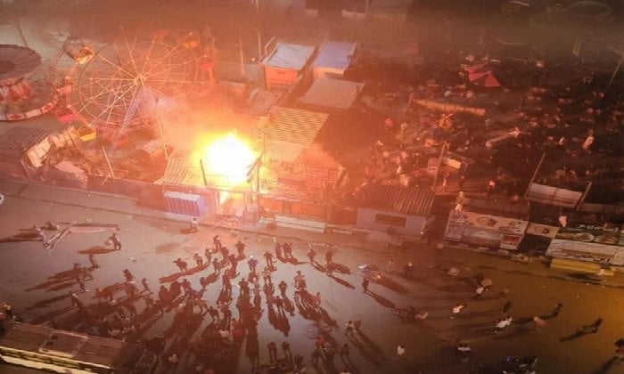 السيطرة على حريق هائل بمحل فاكهة بجوار ملاهي بلازا في المحلة دون إصابات