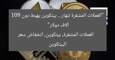 “العملات المشفرة تنهار… بيتكوين يهبط دون 109 آلاف دولار”  
العملات المشفرة, بيتكوين, انخفاض سعر البيتكوين