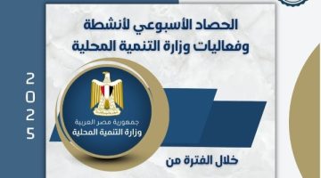 بالإنفوجراف.. نشرة الحصاد الأسبوعي لأنشطة وزارة التنمية المحلية