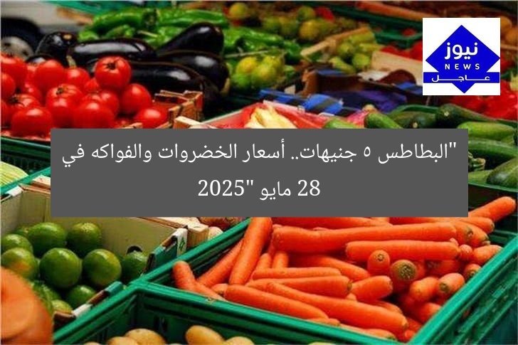 “البطاطس 5 جنيهات.. أسعار الخضروات والفواكه في 28 مايو 2025”