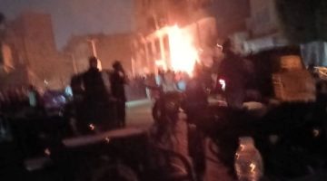 حريق يلتهم محل فضة في كرداسة.. صور