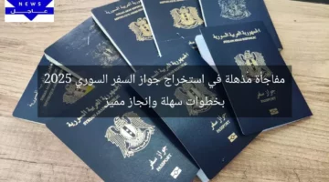مفاجأة مُذهلة في استخراج جواز السفر السوري 2025 بخطوات سهلة وإنجاز مميز
