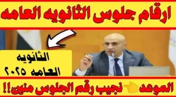 رقم جلوسك نزل دلوقتي.. رابط الاستعلام عن ارقام جلوس الثانوية العامة 2025 عبر الموقع الرسمي لوزارة التربية والتعليم