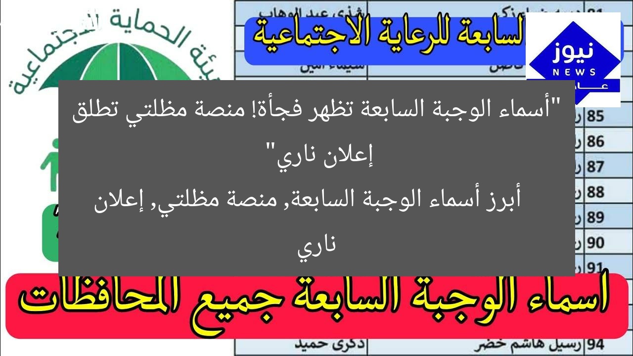 “أسماء الوجبة السابعة تظهر فجأة! منصة مظلتي تطلق إعلان ناري”  
أبرز أسماء الوجبة السابعة, منصة مظلتي, إعلان ناري