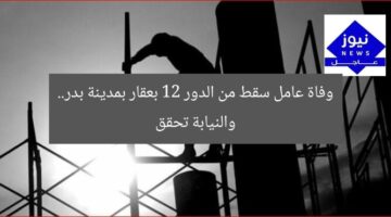 “عامل يسقط من الطابق 12 بمدينة بدر.. والنيابة تحقق في الواقعة”  
عامل سقط من الطابق 12, مدينة بدر, النيابة تحقق