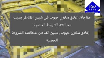 إغلاق مخزن حبوب في شبين القناطر بسبب مخالفته قواعد الحجر الصحي