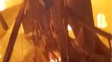 مدير أمن قنا يتوجه لكنيسة ماري جرجس لمتابعة جهود إطفاء الحريق