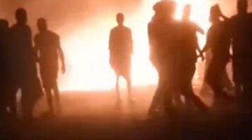 ننشر الصور الأولى لحريق بمحطة وقود ببني مزار في المنيا