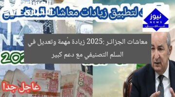 معاشات الجزائـر 2025: زيادة مُهمة وتعديل في السلم التصنيفي مع دعم كبير