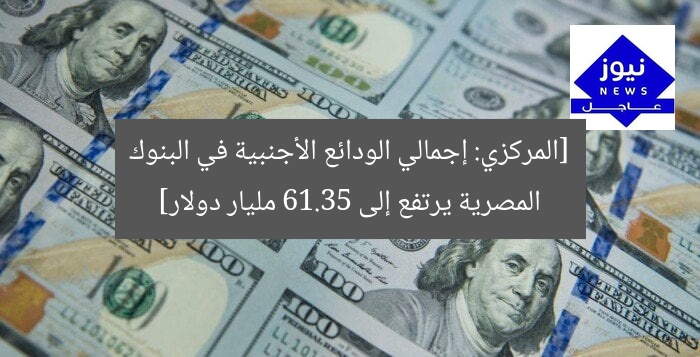 [المركزي: إجمالي الودائع الأجنبية في البنوك المصرية يرتفع إلى 61.35 مليار دولار]