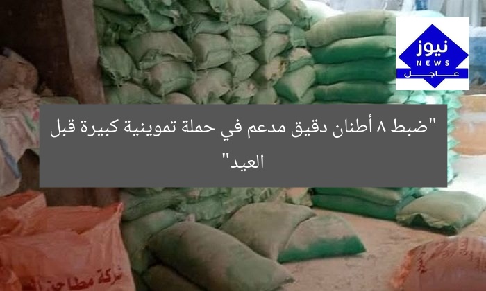“ضبط 8 أطنان دقيق مدعم في حملة تموينية كبيرة قبل العيد”