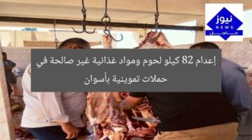 إعدام 82 كيلو لحوم ومواد غذائية غير صالحة في حملات تموينية بأسوان