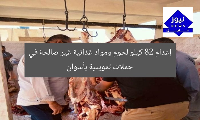 إعدام 82 كيلو لحوم ومواد غذائية غير صالحة في حملات تموينية بأسوان