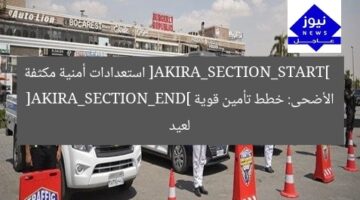 [AKIRA_SECTION_START] 
استعدادات أمنية مكثفة لعيد الأضحى: خطط تأمين قوية 
[AKIRA_SECTION_END]