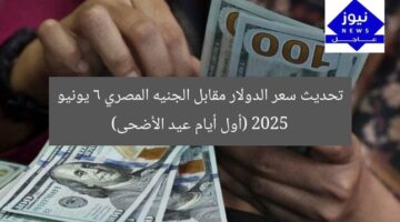 تحديث سعر الدولار مقابل الجنيه المصري 6 يونيو 2025 (أول أيام عيد الأضحى)