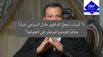 “5 أسباب تجعل الدكتور عادل السباعي خيارًا مثاليًا للترشح للبرلمان في المنوفية”