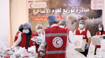 الهلال الأحمر المصري يوزع أضاحي العيد على الأسر الأولى بالرعاية