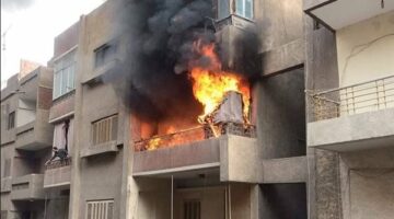 اندلاع حريق داخل شقة في برج سكني ببني سويف