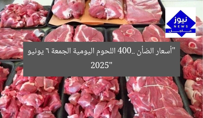 “أسعار الضأن 400.. اللحوم اليومية الجمعة 6 يونيو 2025”