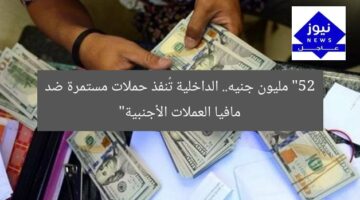 “52 مليون جنيه.. الداخلية تُنفذ حملات مستمرة ضد مافيا العملات الأجنبية”