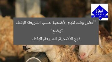 “أفضل وقت لذبح الأضحية حسب الشريعة: الإفتاء توضح”  
ذبح الأضحية, الشريعة, الإفتاء