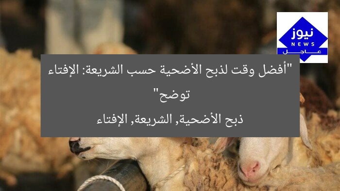 “أفضل وقت لذبح الأضحية حسب الشريعة: الإفتاء توضح”
ذبح الأضحية, الشريعة, الإفتاء