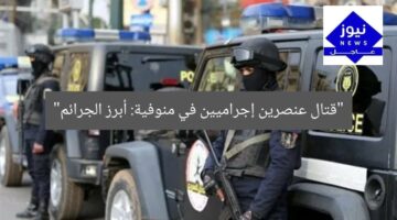 “قتال عنصرين إجراميين في منوفية: أبرز الجرائم”