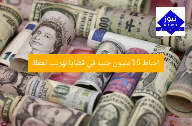“ضبط 16 مليون جنيه في قضايا اتجار في العملة”  
اتجار في العملة, ضبط الأموال, 16 مليون جنيه