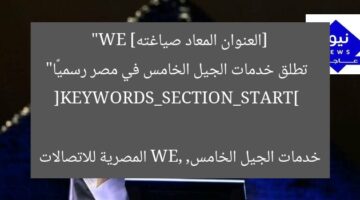 [العنوان المعاد صياغته]  
“WE تطلق خدمات الجيل الخامس في مصر رسميًا”  

[KEYWORDS_SECTION_START]  
خدمات الجيل الخامس, WE, المصرية للاتصالات