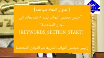 [العنوان المعاد صياغته]  
“رئيس مجلس النواب يُمرِّر 5 تشريعات إلى اللجان المختصة”  

[KEYWORDS_SECTION_START]  
رئيس مجلس النواب, تشريعات, اللجان المختصة