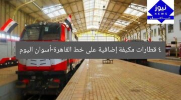 4 قطارات مكيفة إضافية على خط القاهرة-أسوان اليوم