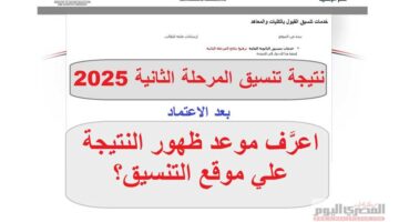 نتيجة تنسيق المرحلة الثانية علمي رياضة.. رابط الاستعلام بعد اعتمادها رسمياً