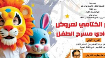 الليلة.. انطلاق المهرجان الختامي لشرائح ونوادي مسرح الطفل في دورته الأولى