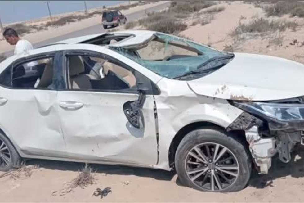 اصابة شخصين في انقلاب سيارة ملاكي بشمال سيناء