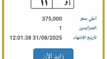 «أ و – 11».. المرور تطرح التزايد على لوحة سيارة مميزة