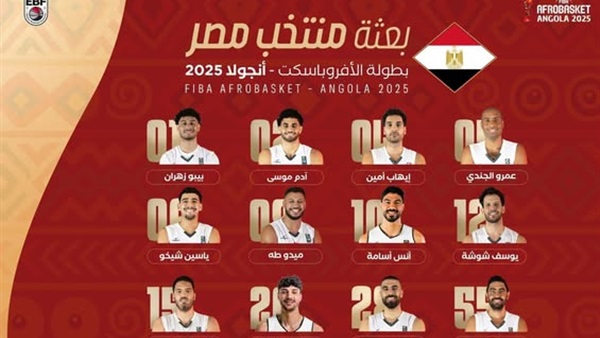 قائمة منتخب مصر لخوض بطولة الأفروباسكت 2025