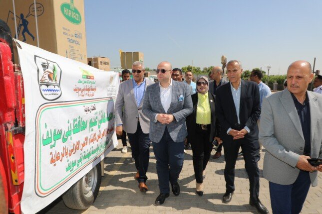 محافظ بني سويف يشهد احتفالية تجهيز 20 عروس من الأسر الأولى بالرعاية