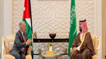 ولي العهد السعودي يستقبل ملك الأردن لبحث الأوضاع في فلسطين